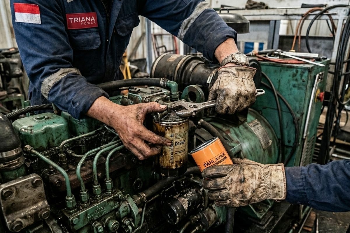 ganti filter genset