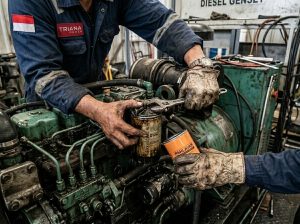 ganti filter genset
