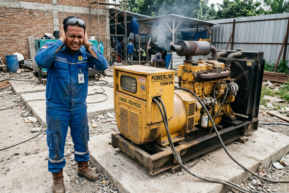 genset bergetar dan berisik