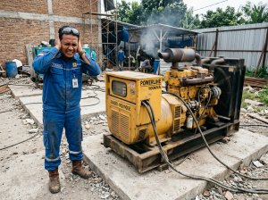 genset bergetar dan berisik