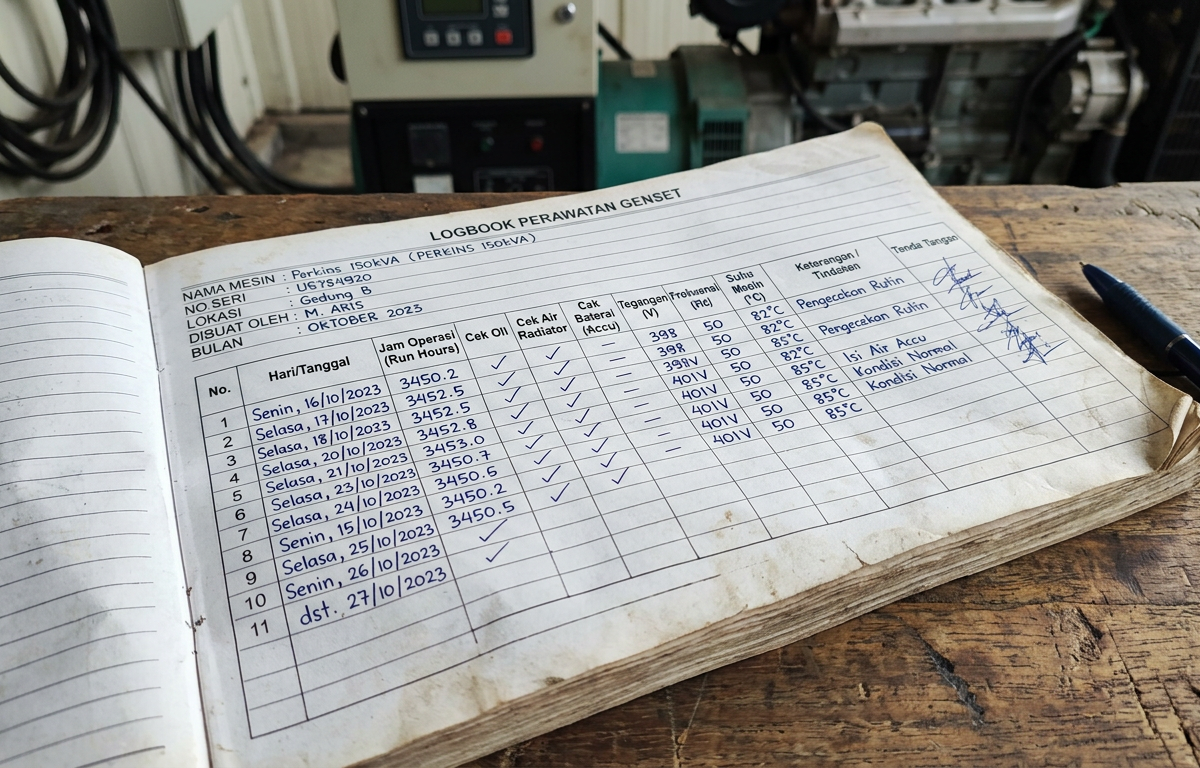 logbook perawatan genset