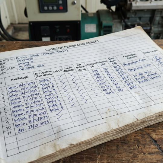 logbook perawatan genset
