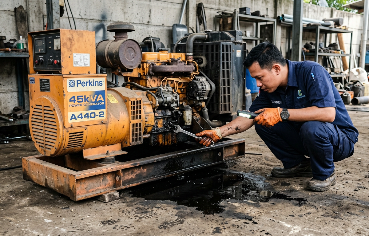 genset bocor oli