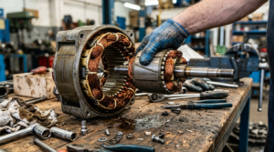 kumparan stator rotor genset lemah