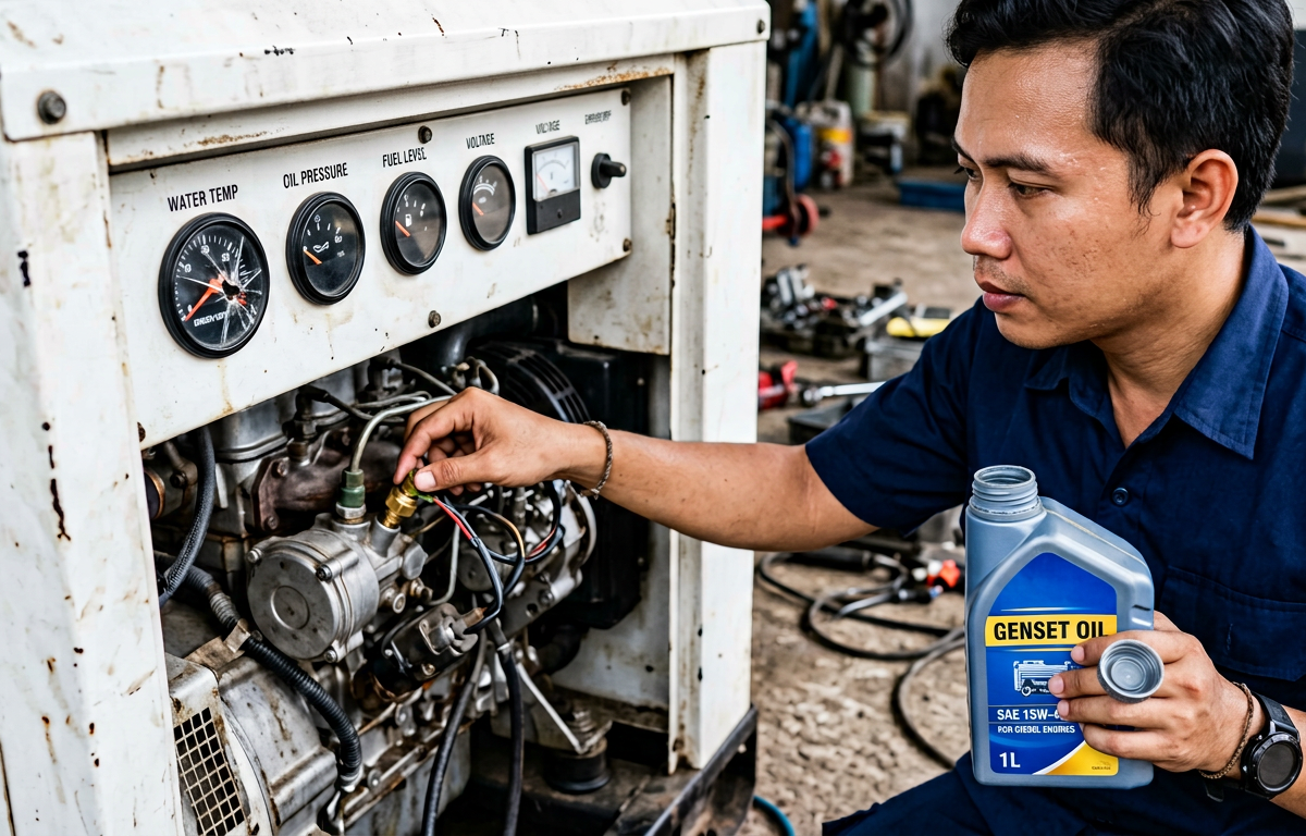 sensor tekanan oli genset rusak